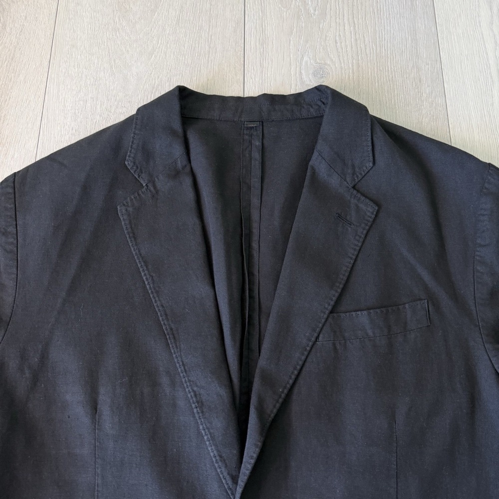 J Crew Ludlow Blazer Mens 40R Black Somelos Cotton Linen Unstructured